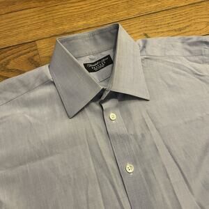 Turnbull & Asser French Cuff Bespoke Made In England Button Up Shirt 11 M/L